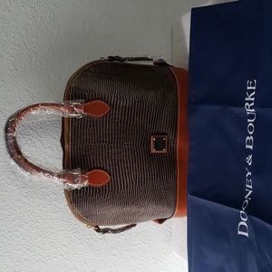 NEW Dooney and Bourke Zip Zip Snake Embossed Leather Satchel